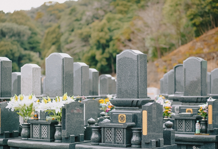写真:整然と並んだお墓