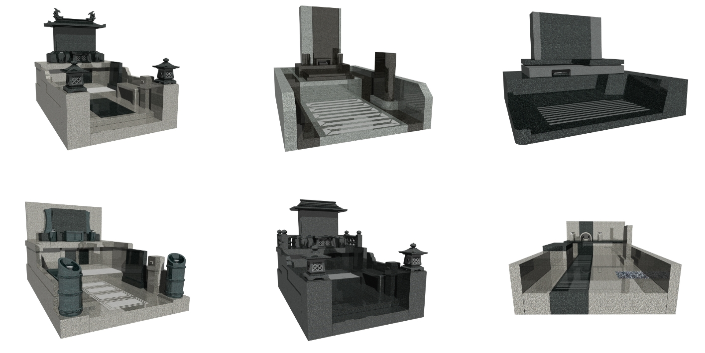 さまざまな形の自由墓地のサンプルイメージ