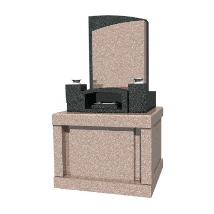 写真:2色の石を組み合わせた洋風のお墓